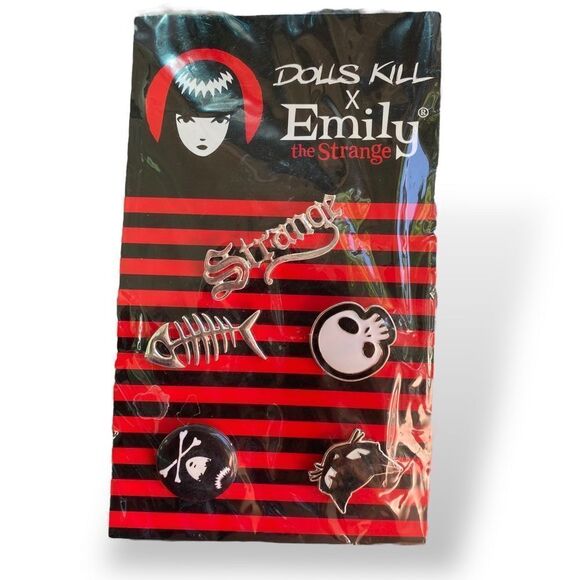 Dolls Kill Jewelry - Dolls Kill x Emily The Strange Limited Edition Collectable Pin Set